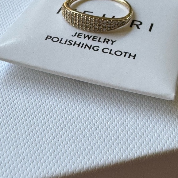 Ⓜ️💍 Mejuri 14K Pavé Diamond Slim Signet Size3 - Picture 6 of 9
